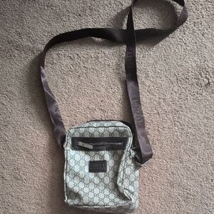 Gucci Beige and Dark Brown Men's Messenger Bag